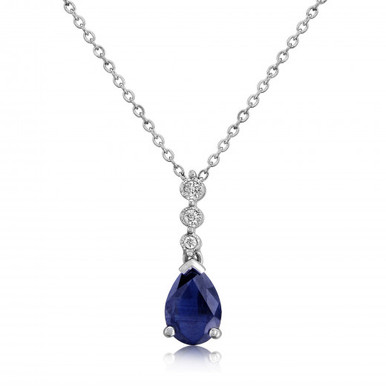 Drop Pendant Sapphire Necklace