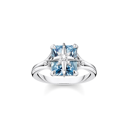 Thomas Sabo Ring blue stone with star size 54