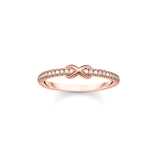 Thomas Sabo ring infinity with white stones rose gold size 52