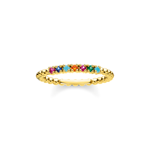 Thomas Sabo Ring dots colourful stones gold size 52