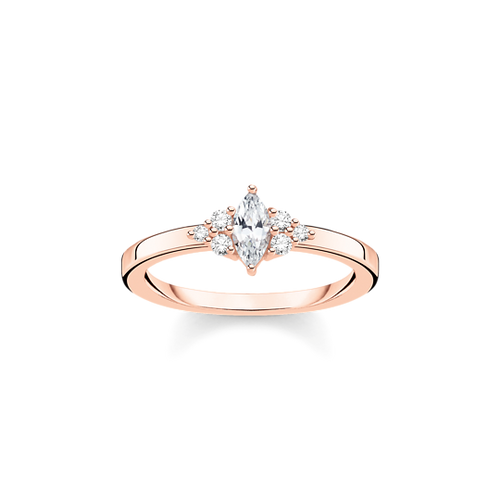 Thomas Sabo Ring vintage white stones rose gold
