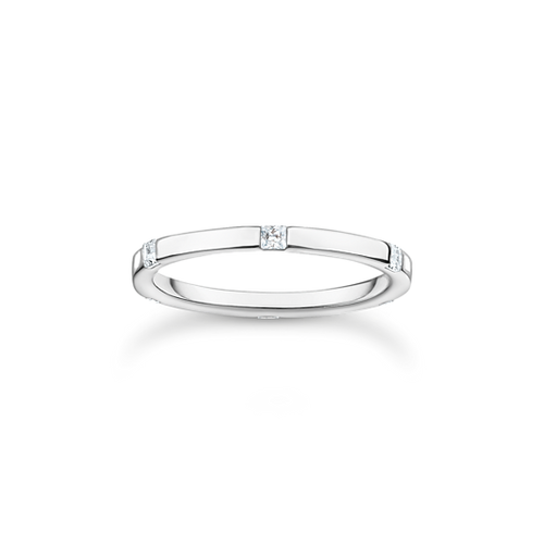Thomas Sabo Ring with white stones silver size 52