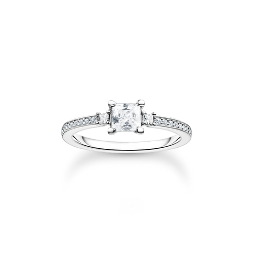 Thomas Sabo Ring pavé white stone silver size 52
