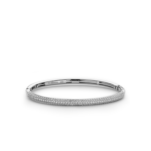 TI SENTO - Milano Silver White Zirconia Pave Bangle