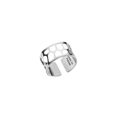 Les Georgettes Nid Abeille ring 12 mm Silver finish