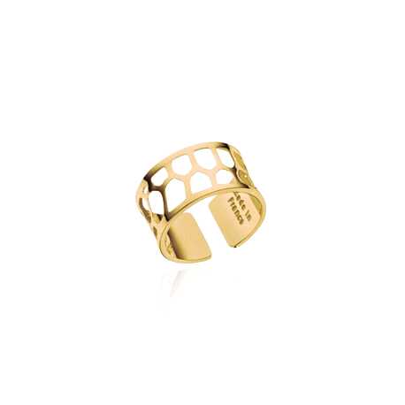 Les Georgettes Nid Abeille ring 12 mm Gold finish